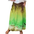thumbnail image 2 of WFJCJPAF 2024 New Halloween Clearance! Women Skirts With Pockets,Women's Printed Elastic Waistband Pleated Pocket Skirt With Mid Calf Skirt - Yellow S, 2 of 5