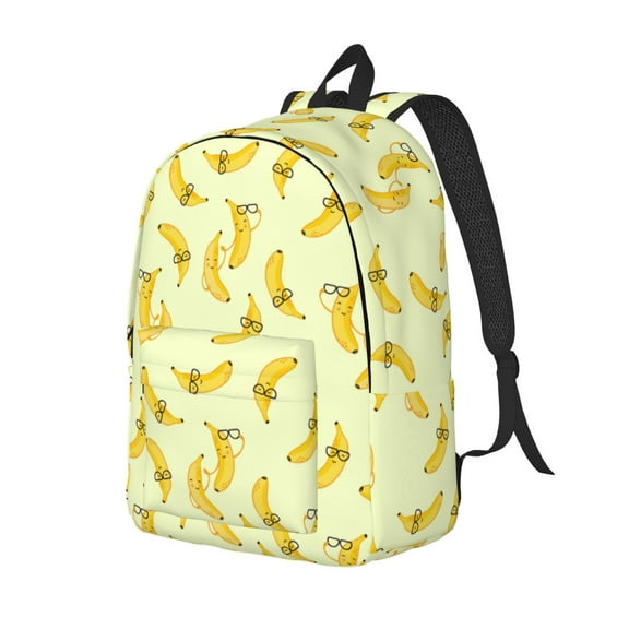 Ratiio Bananas Print Canvas Backpack for Women & Men Retro Aesthetic Rucksack Basic Backpack for High School/College Students Travel Laptop Bag