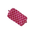 thumbnail image 1 of Bolsa de maquillaje de tela de punto, delineador de ojos cosmético, bolsa para lentes de contacto, organizador de bolso de baño para el hogar, Envolturas para manijas de equipaje  Rosa Plaid Sonducket AP009368-03, 1 of 6