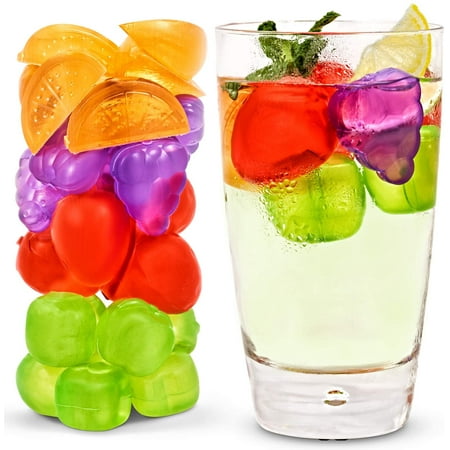 

Reusable Fruit Ice Cubes - Chills Drinks Without Diluting Them - Made From BPA Free Plastic - Refreezable Washable Qui