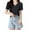Black, variant on PADFRYBK Summer T-Shirt For Women Casual V-Neck Pullover Short Sleeve Tops Go Anywhere Solid Color Loose Casual Tunic Blouses