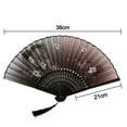 thumbnail image 2 of Fan Han Clothing Accessories Home Decoration Tassel Elegent Female Fan Hand Fan Bamboo Silk Chinese Japanese Folding Fan Shank Classical Dance Fan Vintage Style Folding Fan 1, 2 of 8