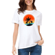 thumbnail image 1 of Playera Blanca Camiseta Unisex Estampado Playa, 1 of 4