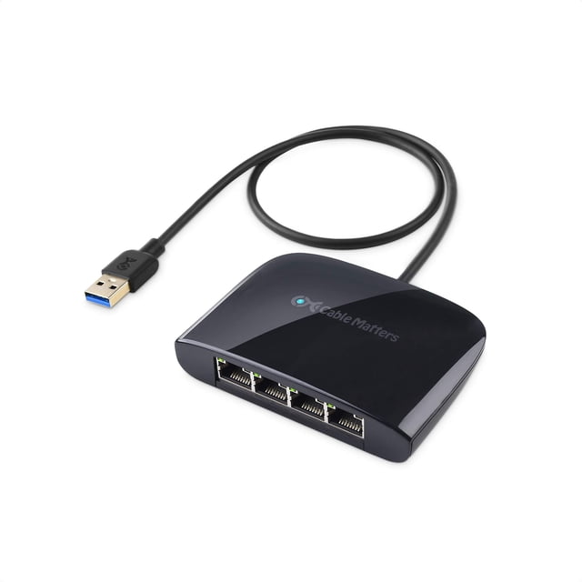 El cable del conmutador Gigabit Ethernet de USB a 4 puertos importa