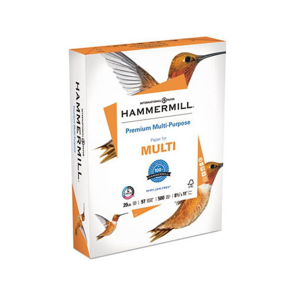 Premium Multipurpose Print Paper 97 Bright, 20lb, 8.5 x 11, White, 500 Sheets/Ream, 10 Reams/Carton