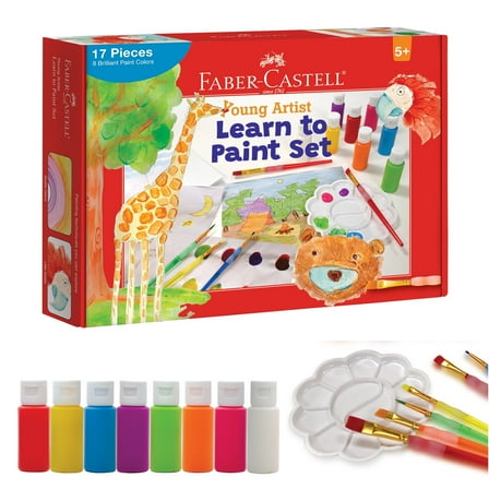 Faber-Castell Young Artist Learn to Paint Set - Washable Paint Set for Kids