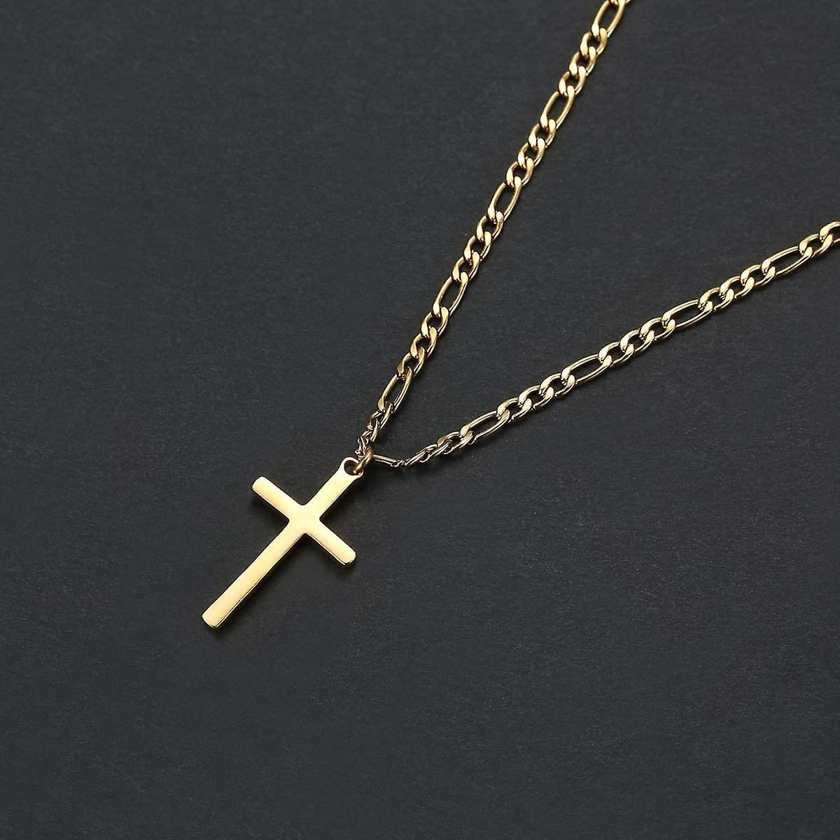 YAHOYA Acier Inoxydable Croix Bleue Jésus Pendentif Amulette De Prière Chrétienne Collier Vintage Croyant Catholique Bijoux Pour Hommes Et Femmes