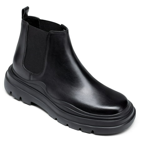 

CMR CHAMARIPA Mens Black Elevator Chelsea Boots Height Increasing Shoes 2.76 inches