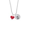 thumbnail image 2 of Delight Jewelry Silvertone 3-D Red Puffy Heart Silvertone Script Initial Disc - I - Charm Necklace, 20"+3", 2 of 4