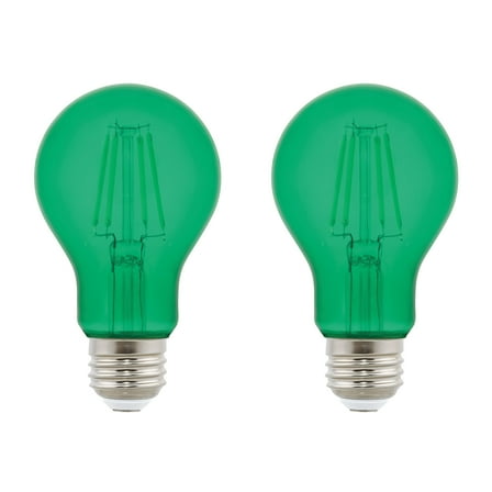 Westinghouse 4.5 Watt (40 Watt Equivalent) Green A19 Omni Filament LED Light Bulb Medium (E26) Base, 2-Pack