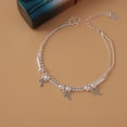 thumbnail image 2 of Pulsera chapada en plata para estudiantes que conserva el color, pulsera sencilla para mujer, joyería de mariposa estrella coreana, regalo de moda SL15 Cruz de bambú, 2 of 2