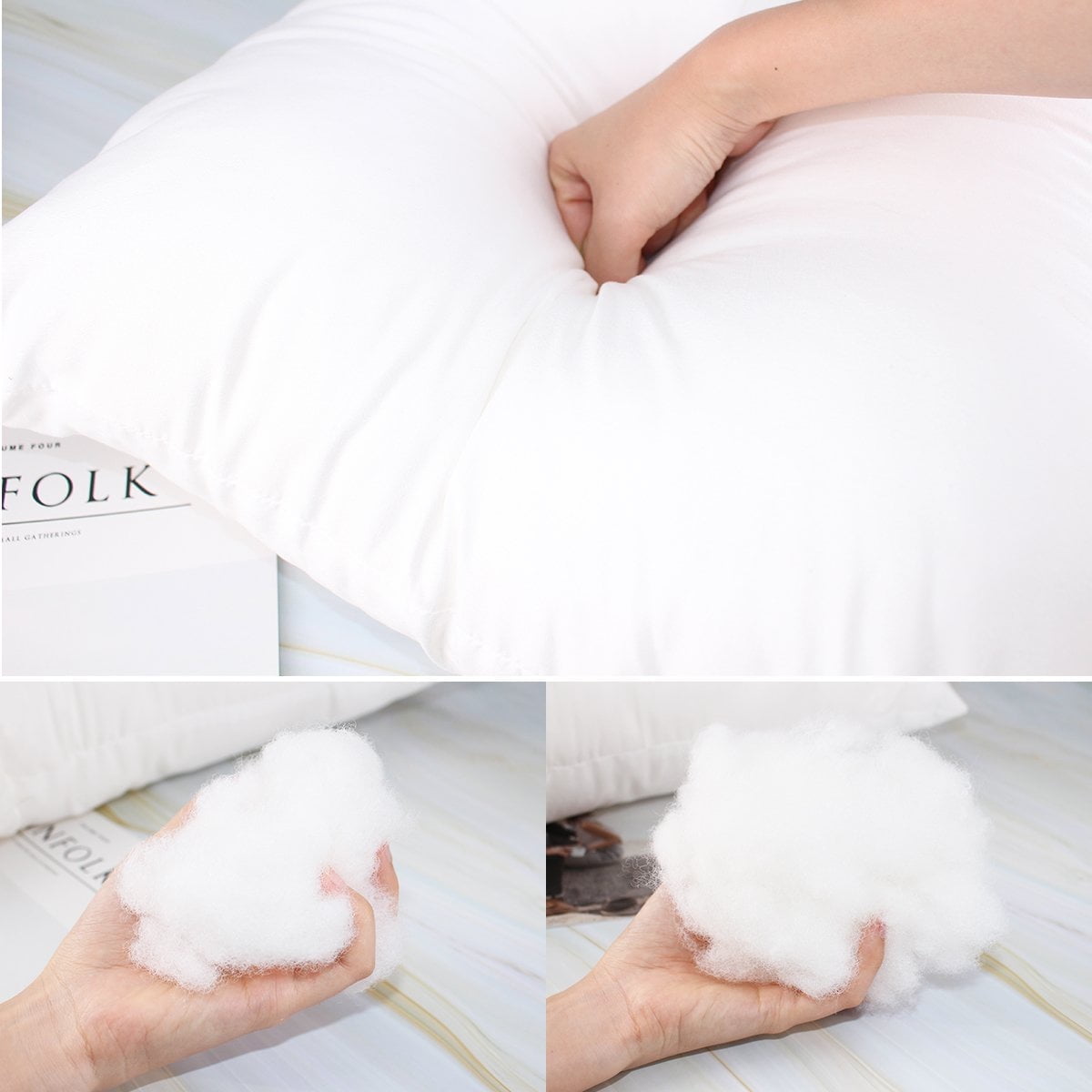 ANA 18 X 18 Pack of 4 pc Hypoallergenic Square Form Decorative Throw Pillow Inserts Couch Sham Cushion Stuffer,Square Pillow Form for Patio, Furniture, Bed, Living Room, Garden