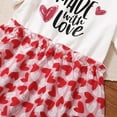 thumbnail image 6 of 8Y Kids Girl Clothes Big Girls Dress Short Sleeve Letter Print Dress 8-9 Years Big Girls Heart Print Summer Dress White, 6 of 7