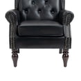 thumbnail image 7 of Triple Tree Wingback Accent Chair, Button Tufted PU Leather with Rivet Trim, Black, 7 of 7