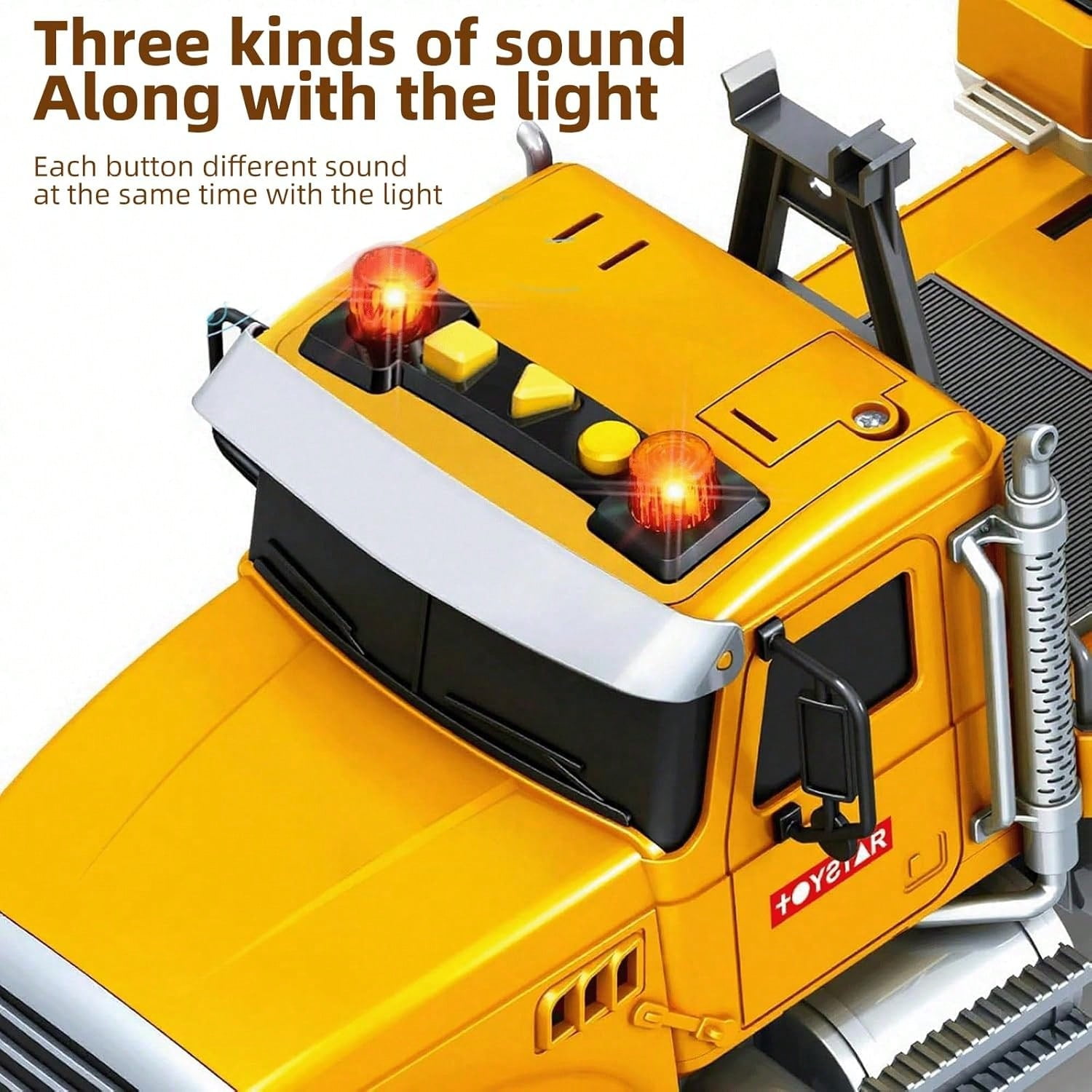 Large Crane Truck Toy for 3+ Years Old Boys Girls, Kids Construction Toys with Sound and Light Friction Powered Transport Truck Crane Vehicle Toy for Toddler Christmas Birthday Gifts