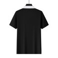 thumbnail image 6 of USNSM Men's Summer Casual Shirts Quick Dry Lightweight Cotton Short Sleeve T Shirt Classic Zipper Collar Tee with Pocket Black L, 6 of 8