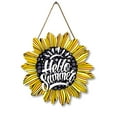 thumbnail image 5 of Sunflower Hello Summer Wood Door Hanger 12 Inch Large Wooden Flower Sign Inspirational Wall Porch Art Summer Fall Front Door Wreath Hanging for Bedroom Living Room Indoor Outdoor Kitchen Home Decor, 5 of 5