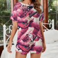 thumbnail image 2 of Space Astronaut Pajama Set for Women 2 Piece Sleepwear Loungewear Short Sleeve, 2 of 7