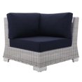 thumbnail image 2 of Modway Conway Fauteuil d'Angle d'Extérieur Moderne en Rotin et Tissu, Gris Pâle/marine, 2 of 11