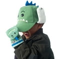 thumbnail image 4 of Flapjacks Knitted Fingerless Gloves w/Flap Dino L 4-6Y, 4 of 5
