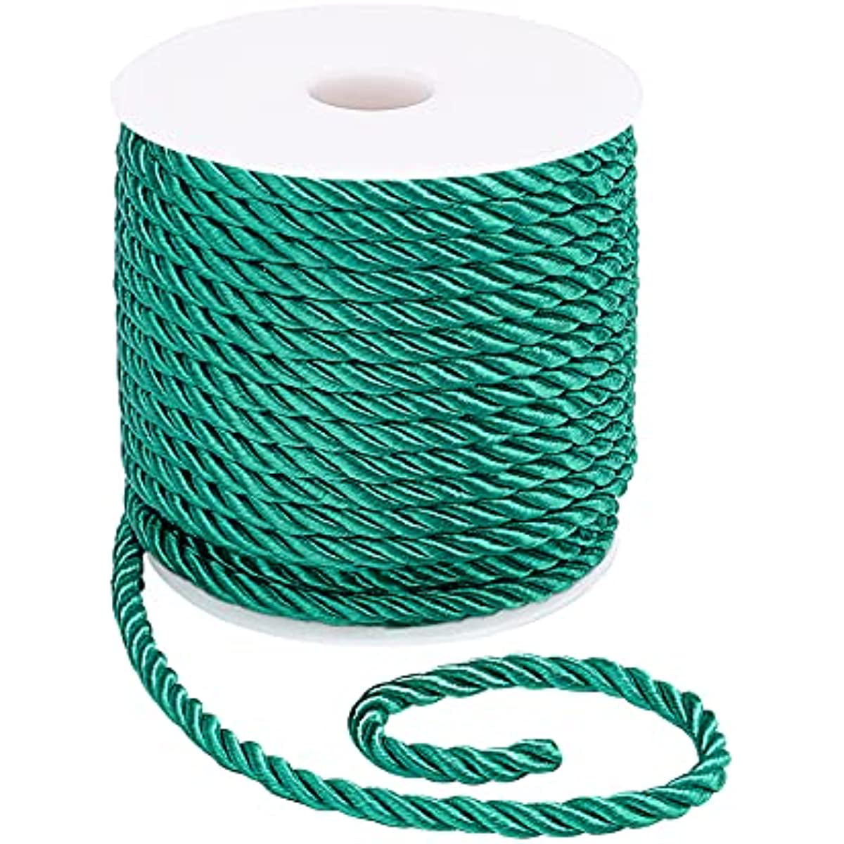 Multi-Purpose Christmas Assorted Color Silky Touch Polyester Nylon Twisted  Braided Rope for Crafts, (10 Meter Each) (Green, Red, White) for DIY Craft