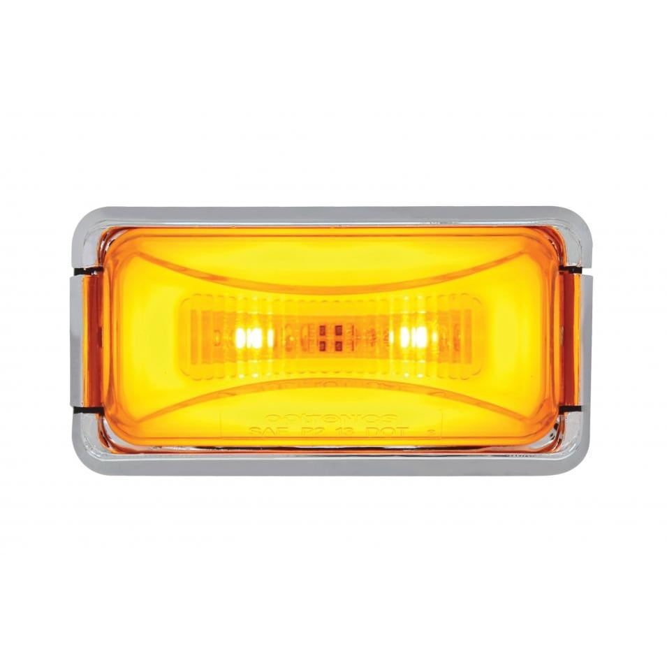 ea United Pacific 15 LED Rectangular Turn Signal Light Amber LED/Amber Lens 
