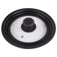 thumbnail image 1 of Tapa universal para ollas, sartenes y sartenes - Vidrio templado con borde de silicona resistente al calor. Compatible con utensilios de cocina de 16, 18 y 20 cm de diámetro., 1 of 5
