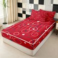 thumbnail image 2 of Erosebridal Patriotic Circle Star Print Zipper Twin Comforter Sets with Fitted Sheet and 2 Pillowcases for Girls, Red USA Zipper Bedding Set, Polkadot Reversible, 4-Piece, 2 of 7