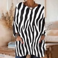 thumbnail image 4 of Gamivast Zebra Print Tunic Tops for Women Loose Crew Neck Long Sleeve Sweatshirts Casual Pullover Tees Side Pockets Fall Daily Outfits, 4 of 8