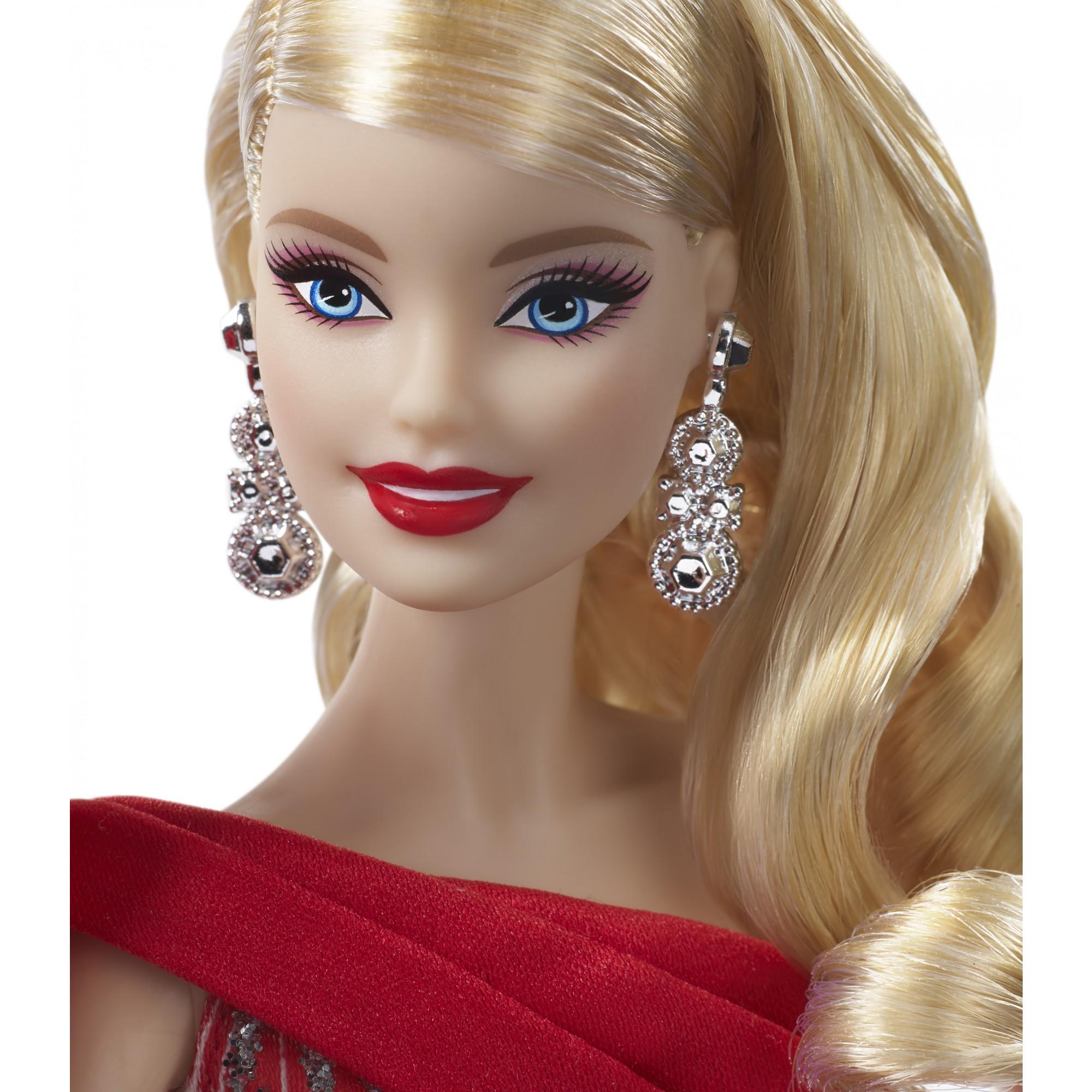 Barbie 2019 Holiday Doll, Blonde Curls with Red & White Gown - image 5 of 10