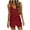 Wine, variant on Summer Romper Loose Fit Csual Overalls with Pockets Lightweight Sleeveless V Neck Drawstring Jumpsuits