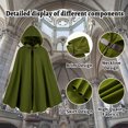 thumbnail image 3 of HNKMDK Medieval Costume Cloak, Renaissance Medieval Hooded Cloak for Women, Halloween Hood Cape with Metal Loop Clasp, 3 of 4