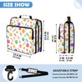 thumbnail image 3 of Zipper Binder with Shoulder Strap 2 inch 3 Ring Waterproof File Folder Organizer Bag 500 Sheet Cartoon Candy Pattern, 3 of 8