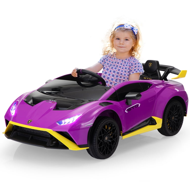 子供車　紫 Jaxpety Lamborghini Ride on Car for Kids ,12V Battery Powered