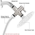thumbnail image 2 of HAHDAXIA Solid Brass G1/2" Shower Arm All Metal Universal 3-Way Diverter Valve for Hand Shower and Fixed Shower Head，Replacement Component Adapter (Brushed Nickel), 2 of 6