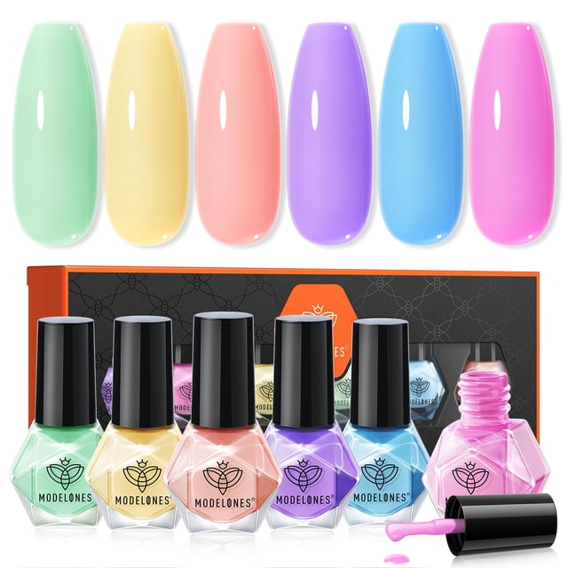 Set de esmaltes de uñas Modelones 2025 Primavera/Verano, 6 colores