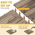 thumbnail image 3 of 10-Pack Interlocking Solid Wood Deck Tiles, 12"x12" Waterproof Outdoor Flooring for Patio, Garden, Poolside, Stripe, Coffee, 3 of 8