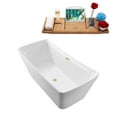 thumbnail image 4 of 62" Streamline N540BBR Soaking Freestanding Tub and Tray With Internal Drain in Brushed Brass, 4 of 7