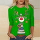 thumbnail image 2 of Awdenio - Blusas de manga larga para mujer, liquidación, moda juvenil, estampado navideño, camiseta holgada, mangas 3/4, blusa, cuello redondo, blusas casuales, 2 of 4
