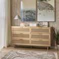 thumbnail image 2 of 59.06"6-Drawers Rattan Storage Cabinet Rattan Drawer,for Bedroom,Living Room,Natural, 2 of 6