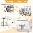 thumbnail image 4 of HOTEEL 10x15 Heavy Duty Canopy, Pop up Commercial Canopy Tent with 4 Sidewalls, Easy Up Wedding Party Tent, Outdoor Instant Carport Gazebo,White, 4 of 10
