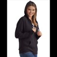 thumbnail image 2 of Sudadera con Capucha y Cremallera de Punto Flameado para Mujer, Camiseta Texturizada con Cremallera para Mujer Negro XL, 2 of 8