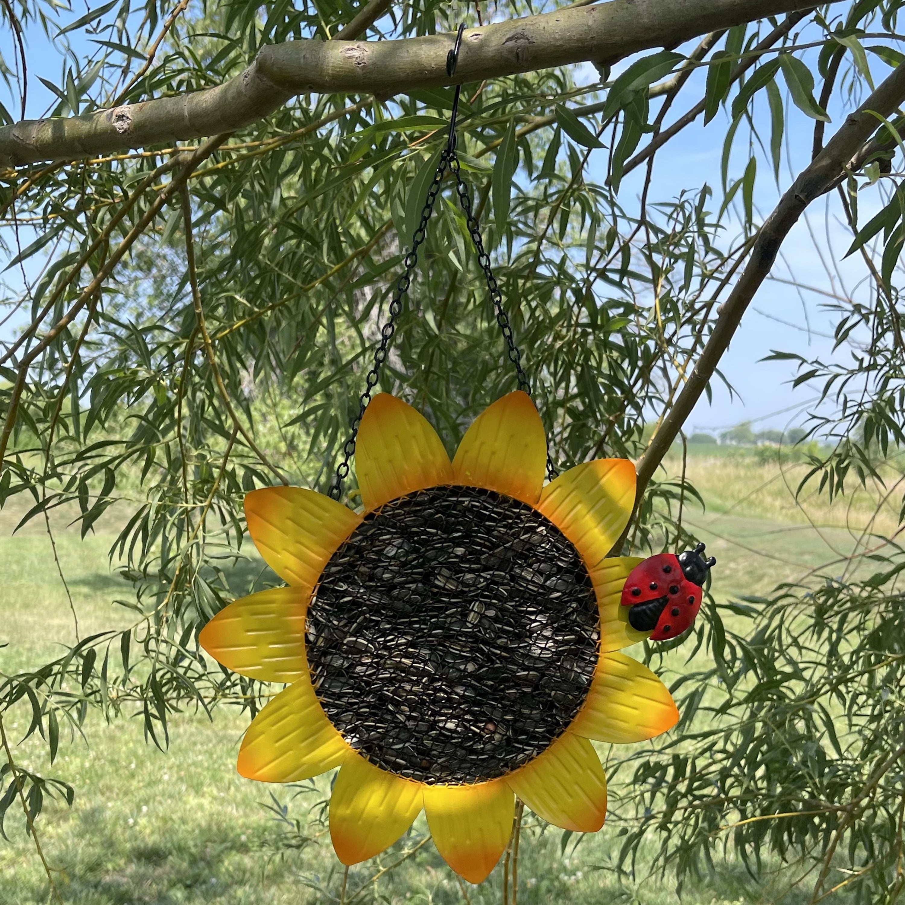 Gift Essentials Yellow Sunflower Metal Mesh Clinging Bird Seed Feeder GEF1001