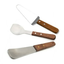 (Pack of 3Pcs) Aspire Stainless Steel Ice Cream Scoop, Ice Cream Spade, Pie Server with Wood Handle