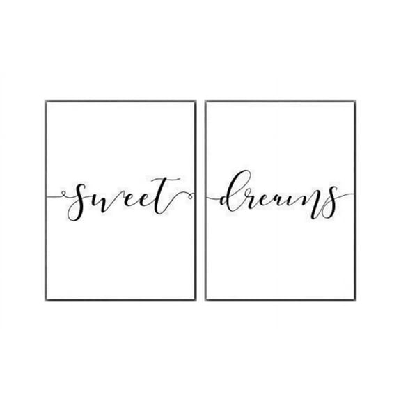 Sweet Dreams, Unframed, 18 x 24 Inches print, Minimalist Art, Typography Art, Black and White Wall Art, Relaxation Gifts, Home Wall Art, Poster