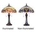 thumbnail image 4 of Vinplus Tiffany Table Lamp Bedside Reading Lamp 2-Light 16" Wide Antique Victorian Art Style Desk Lamp, 4 of 6