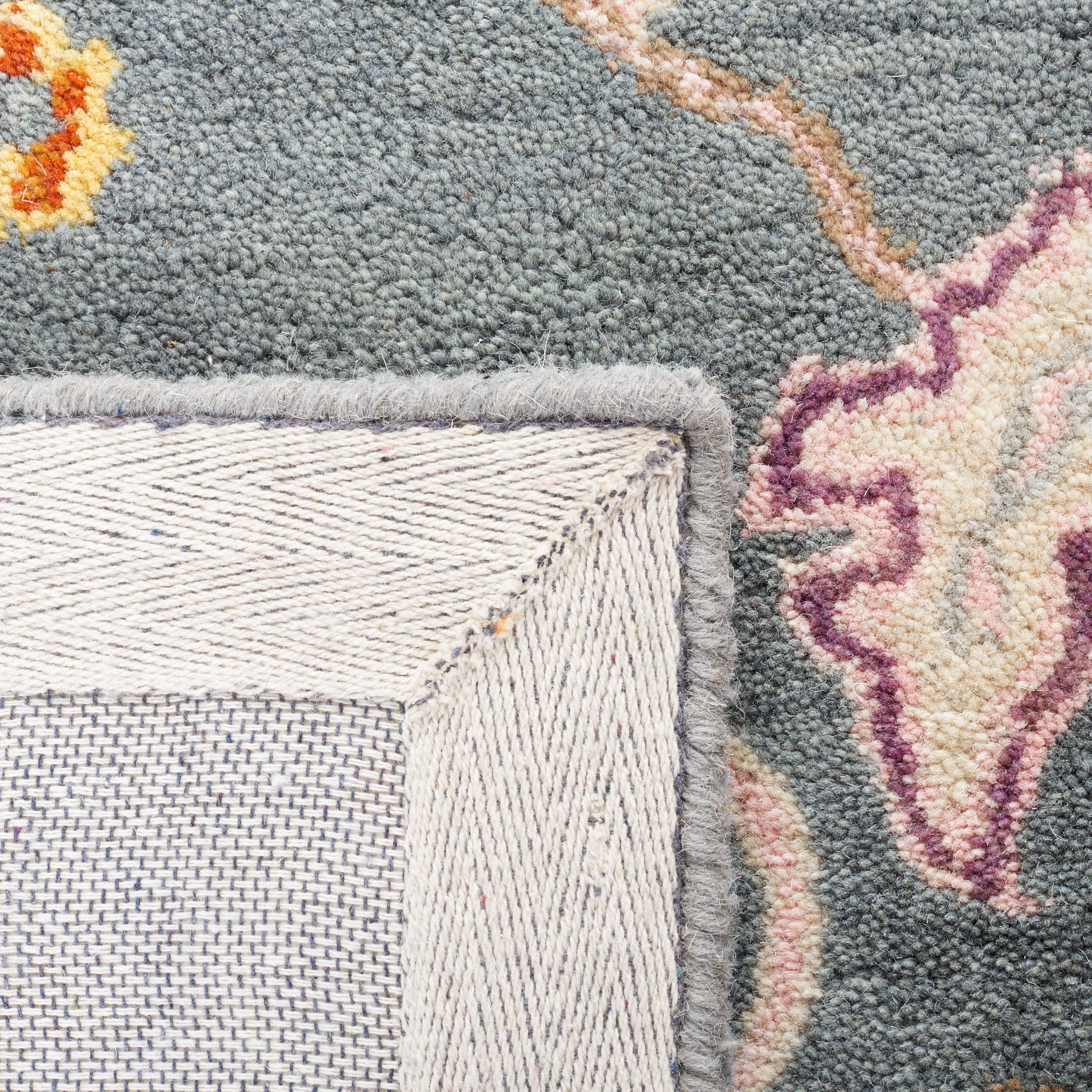 SAFAVIEH Anatolia Dalton Oriental Wool Runner Rug, Dark Grey/Ivory, 2'3" x 8'