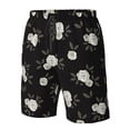 thumbnail image 6 of Uemuo Rose Flowers Pattern Men's Swim Trunks Hawaiian Beach Bathing Suit Swimsuits Beach Quick-Dry Shorts with Pockets-Large, 6 of 9