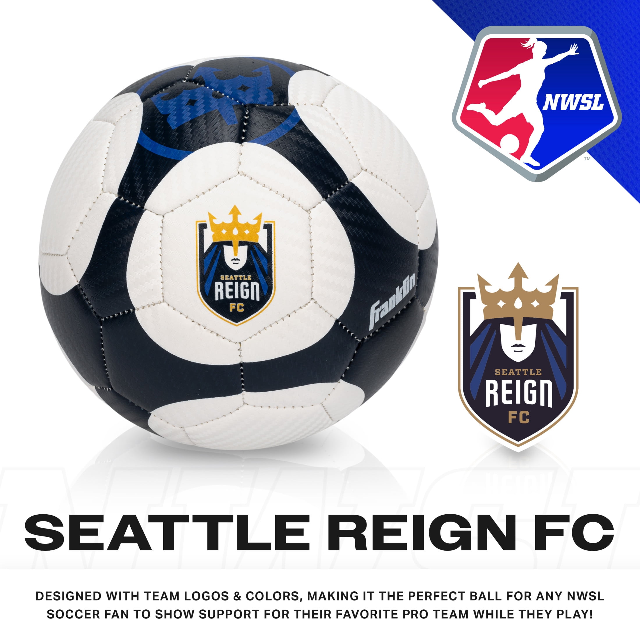 Franklin Sports NWSL Seattle Reign Soccer Ball - Kids Mini Size 1 Soccer Ball - Skill + Training Soccer Ball for Kids + Adults - Boys + Girls Soccer Ball - Air Pump Included