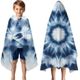 thumbnail image 3 of Blue Tie Dye Mandala Pattern Hooded Bath Towel，50"x30" for Ages 3 To 12 Kids, Quick Dry Lightweight Soft Microfiber Hood Beach Towel Cover Up for Kids, 3 of 7